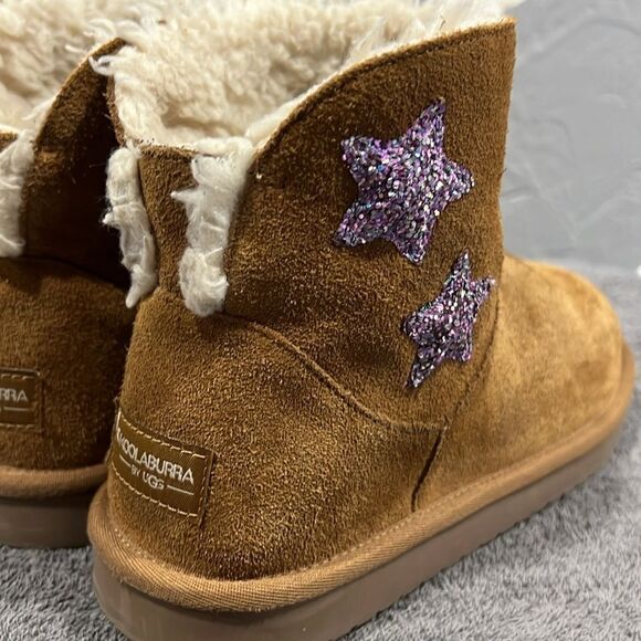 🔥🔥 Girls' Koolaburra by UGG Koola Star Sequin Mini Suede Boots tan/purple Sz 5 - Picture 7 of 11